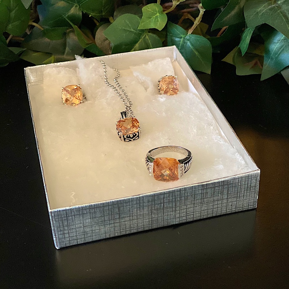 Sterling Silver Topaz Jewelry Set